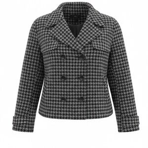 Worthington black and gray houndstooth double-breasted  jacket Cropped Size PXL